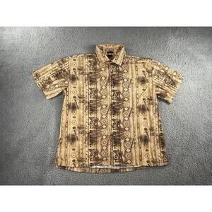Western Rodeo Cowboy Shirt Men XL Southwest Aztec Theme‎ Falls Creek Button Up